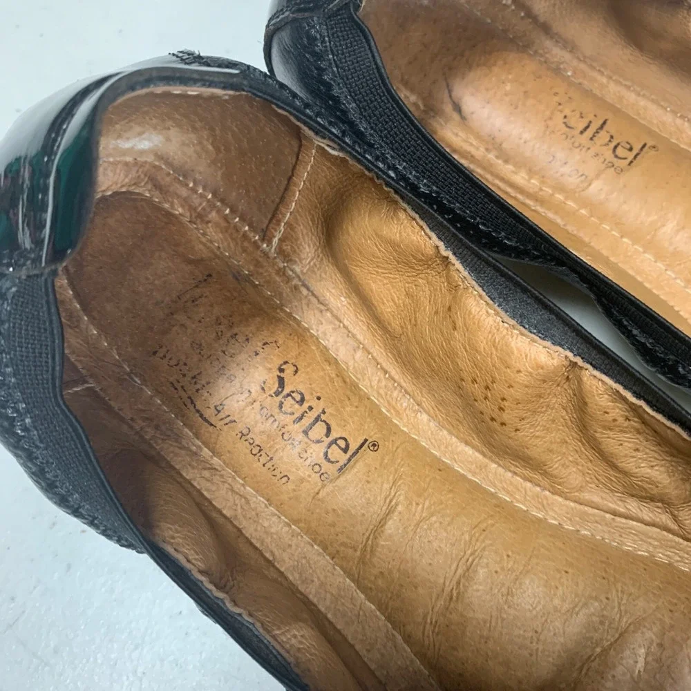 JOSEF SEIBEL‎ EUR 37 US 6.5 Pippa Black Leather Round Cap Toe Ballet Flats